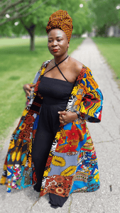  women's African print  kimono vibrant color and bold patterns